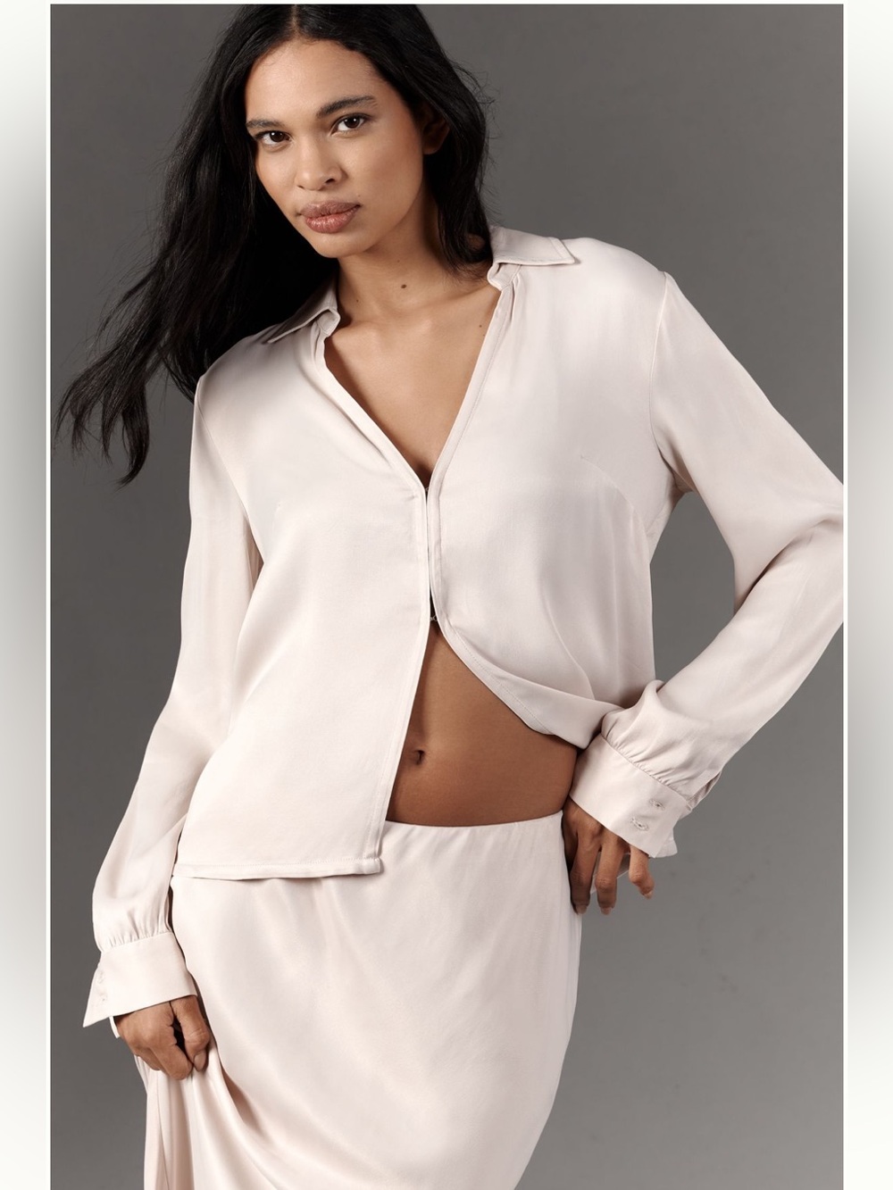 By Anthropologie Long-Sleeve Silky Top